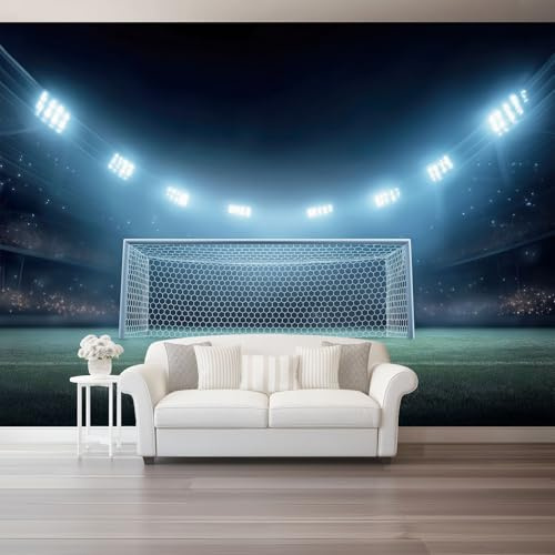 Mural Wallpaper Photo Sports Stadium Net - Non-Woven Premium Art Print Wall Dark Blue Mural Photo Home Bedroom Living Room Tv Background Wall Poster Decoration, 250 x 175 cm (W x H)
