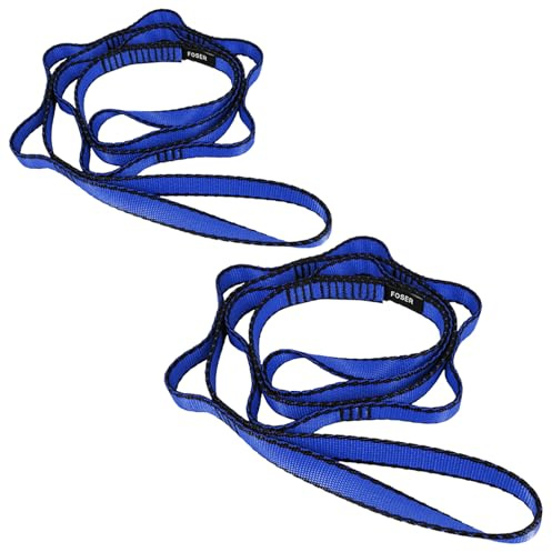 FOSER 2pc Daisy Chain, Yoga-Hängematten-Verlängerungsgurt, Verstellbares Nylonband für Fitness, Pilates und Training (ROT)