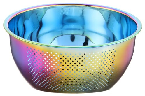 VALICLUD Rice Washing Bowl Stainless Steel with Large Capacity and Sloped Bottom Fruit and Vegetable Washing Sieve Efficient Water Drainage, Easy to Clean with Chic for Kitchen Use