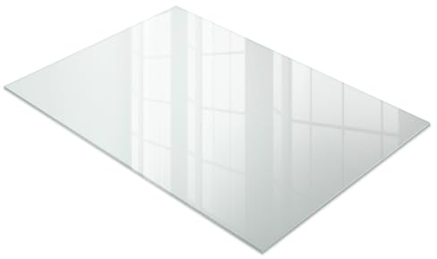 Wallfluent Dessus de Table 100x70 cm | Verre Trempé | Bords polis | Imperméable | Effet Satiné | pour Salon, Salle à Manger et Bureau | avec Pieds Antidérapants | Idéal pour Projets DIY
