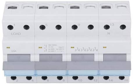 Interruttore Magnetotermico Differenziale 4 Poli, Interruttore di Scollegamento 400V 125A - Alte Prestazioni, Sicurezza Elettrica, Ideale per Sistemi Fotovoltaici