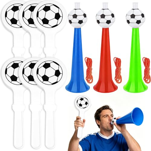 3 Stk Vuvuzela Tröte 6 Stk Klatschhand Hörner Stadiontrompeten Erwachsene