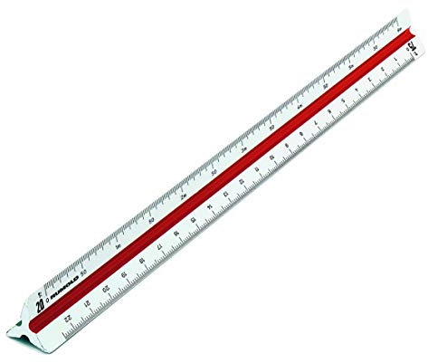 Rumold Präzisions-Dreikantmaßstab 160/160/4/30 30 cm weiß Kunststoff architect 4