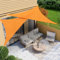 jarolift Sonnensegel Rechtwinklig Atmungsaktiv Sonnenschutz Sichtschutz für Balkon Terrasse Garten HDPE-Gewebe, 510 x 360 x 360 cm, Orange