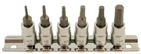 Laser 5682 Hex Socket Bit Set 1/4D 6pc
