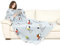 Kanguru Deluxe Snoopy, fluffy, fleece adults, sleeves with Kangaroo pocket, for women, snuggle blanket, Light Grey, 140x180 cm, Polyester, Single