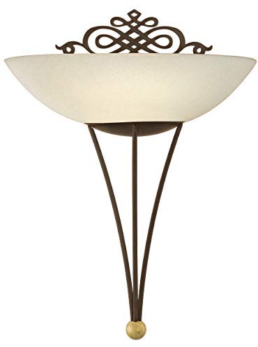 EGLO Wandlampe Mestre, 1 flammige Wandleuchte Vintage, Retro, Wandbeleuchtung für Innen aus Metall in Rostbraun, Goldfarben und gekalktem Glas in Beige, Wohnzimmerlampe, Flurlampe mit E27 Fassung