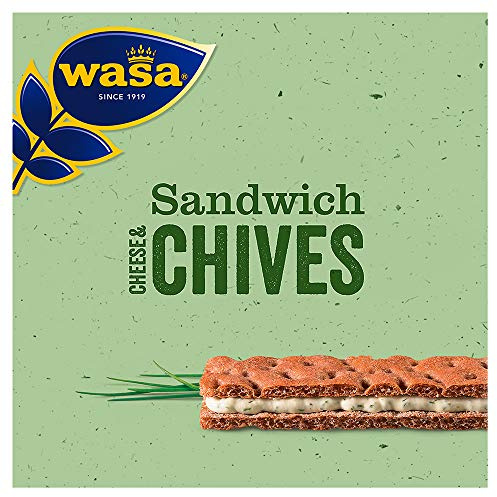 Wasa Knäckebrot Sandwich Käse & Schnittlauch Singlepack, 12er Pack (12 x 37 g)