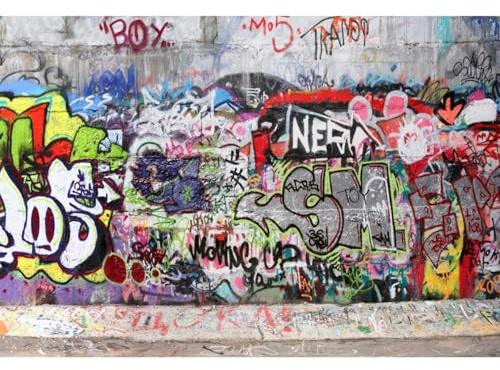 YongFoto 3x2m Vinyl Foto Hintergrund Strassenfotografie Graffiti Kunst Fotografie Leinwand Hintergrund Partydekoration Fotostudio Hintergründe Fotoshooting