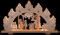 weigla - LED Schwibbogen 10 flg. Bescherung - Erzgebirge original - Lichterbogen Weihnachten - 10 x 23 V, 0,2 W, E10 - natur - Verwendung im Innenbereich