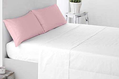 Miracle Home Federa Morbida e Confortevole in Due Pezzi, Cotone, 50% Poliestere, Rosa, 85 x 45. Letto 150. (Confezione da 2)