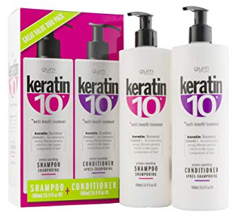 KERATIN 10 DUO PACK Shampoo 500ml & Conditioner 500ml GREAT VALUE, salon quality, keratin-rich formulas, 10 GREAT BENEFITS