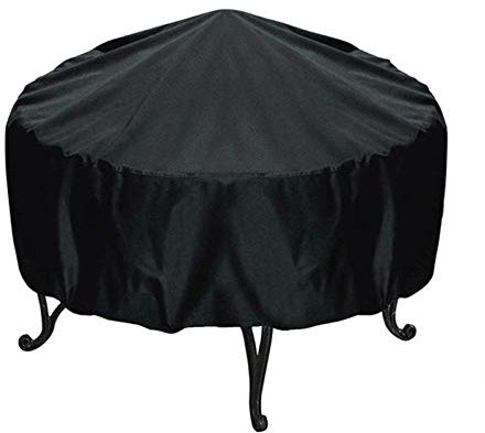 Exuberanter Housse De Protection pour Braséro Ronde, Housses pour Braséros Anti-UV Imperméable Bâche Couverture Jardin, Accessoires pour Foyer D'extérieur, Noir intensely Thrifty