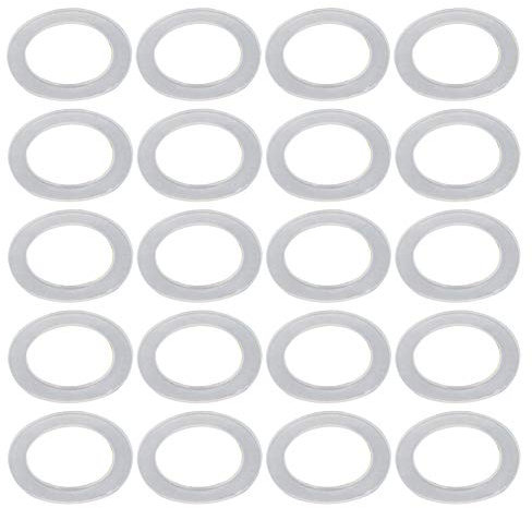 Othmro Nylon Flat Washers M20 30mm OD 20mm ID 1mm Thickness Sealing Gasket for Faucet Pipe Water Hose, Clear, Pack of 50
