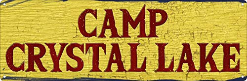 HomDeo Vintage Metallschilder Camp Crystal Lake, Home of A Serial Killer Slim Blechschild Vintage Style 15,2 x 40,6 cm Personalisierte Wanddekoration