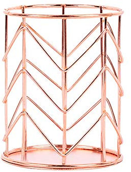 1/2 Pcs Stiftehalter Mode Durchbrochen Runder Eisenkunst Schreibgerätehalter Schreibtisch Organisator Stift Halter Organizer Make-up Pinselhalter(Roségold+Gold)