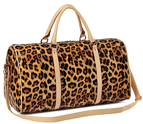 Nabegum Reisetasche für Damen, Leopardenmuster, mit Schultergurt