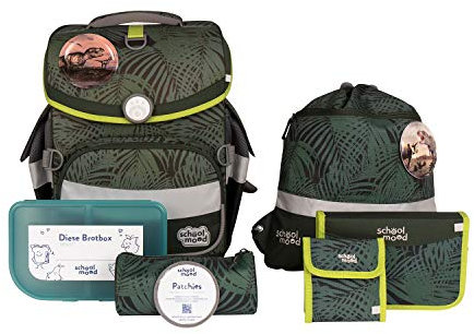 Timeless Air+ Schulranzen-Set - 7-teilig - für Mädchen und Jungen - ergonomisch (Daniel (Dinosaurier))