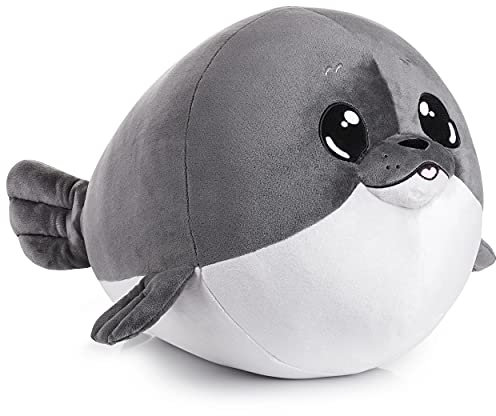 corimori® - Bubbles die Robbe XL Kuscheltier Plüschtier weich kuschelig für Jungen und Mädchen 45 cm groß hochwertige Qualität Kissen Seerobbe Stofftier niedlich