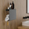 Schulte étagère douche autocollante, sans percer, 22.5 x 9.5 x 22.5 cm, noir mat, rangement des affaires de la douche