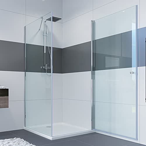 Duschkabine IMPTS 80x80 cm Drehtür Seitenwand Dusche Sicherheitsglas Duschtür Eckeinstieg Duschabtrennung Glas,185cm