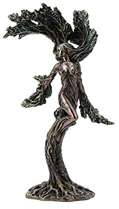 Veronese Design 24,5 cm Natur Spirit Tänzerin Wald Nymphe Kunstharz Heimdekoration Statue Bronze-Finish
