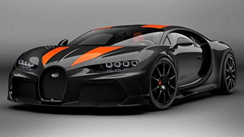 French Unicorn Poster Affiche Voiture Course Luxe Sport Noir Bleu Orange