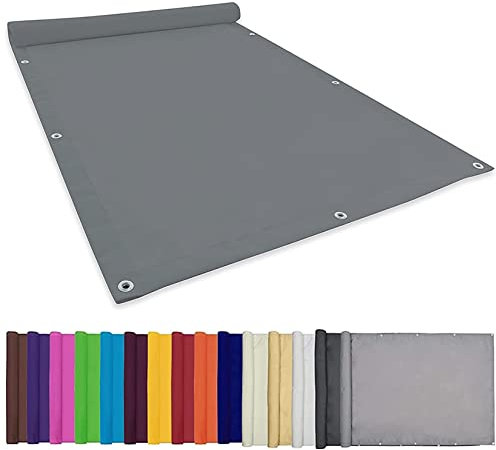 Sonnenschirm Segel Sonnenschutz Netz 1x1.8M Sonnenschutz UV Schutz Wasserabweisend Sonnensegel Sonnenschutz Windschutz Sonnendach inkl Befestigungsseile Für Garten Balkon Und Terrasse, Hellgrau, 22073