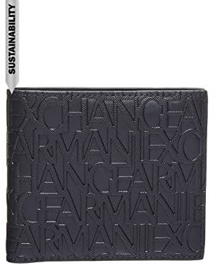 Armani Exchange Essential Ivan SLG, Logo all Over, Elegante e Funzionale Tasca per Monete Uomo, Nero, Taglia Unica
