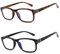 Madison Avenue 2er-pack Lesebrille, Blaulichtfilter Brille fur Damen und Herren, Rechteck Leser mit Federscharniere,Schwarz/Schildpatt +3.00 dioptrien