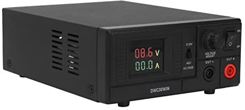 AC to DC Power Supply Cold Rolled Steel Short Circuit Protection DC Power Supply Universal Voltage Converter 30A 13.8V Marine Radio Output for: UK Plug 220V AC