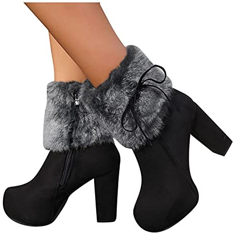 Stivaletti Bassi Donna Comode Morbidi Autunnali Invernali Anfibi Eleganti Stringati con Tacco Cowboy Stivaletti Stivali Calzino Pelle Chunky Scamosciati Ankle Chelsea Boots
