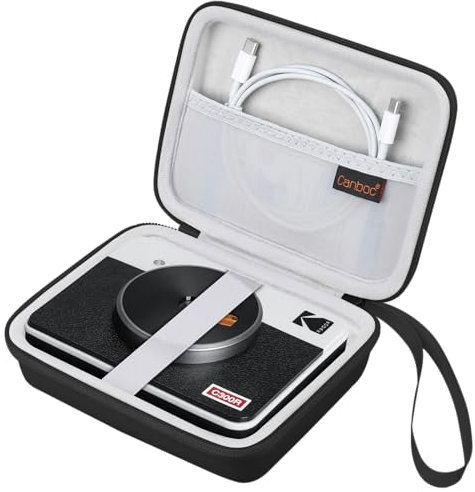 Canboc Carrying Case for Kodak Mini 3 Retro/Kodak Mini Shot 3 Retro 4PASS 2-in-1 Instant Digital Camera and Photo Printer, Mesh Pocket fits Cartridge, Charging Cord, Black
