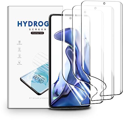 nvskvd Schutzfolie für Xiaomi 11T/11T Pro, 3 Stück Hydrogel Folie Klar HD Weich TPU Displayschutzfolie Fingerabdruck-ID Unterstützen