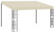 Homgoday Wand-Pavillon mit Dach UV Schutz Anbaupavillon Sonnenschutz Pergola Gartenpavillon Gartenzelt Partyzelt Terrassendach Überdachung Garten Terrasse Balkon 3x4 m Cremeweiß Stoff