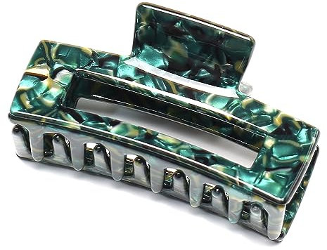 QinGoo Mittelgroß Acetat Haarklammer Klauen Haarspange Schöne Damen Haarschmuck Elegant Haar-Accessoire-1stück(7.8 * 4cm, Gem Green)