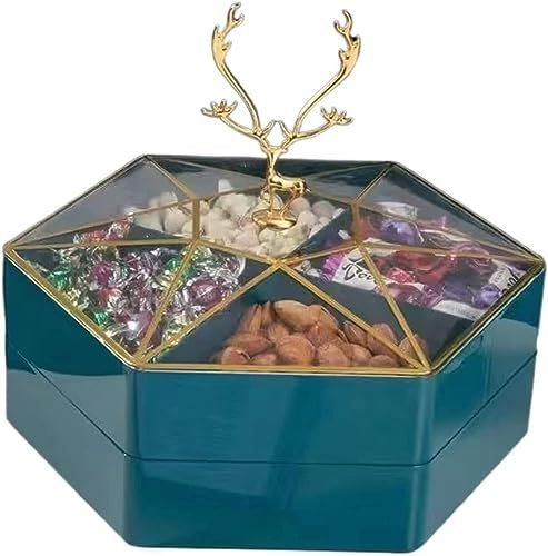 Bol à fruits, plateau de service divisé avec couvercle, fruits secs double couche avec couvercle, boîte de rangement, graines de melon, collation, bonbons, noix (couleur : couche A-2) (couleur : couch
