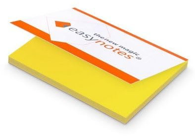 Elektrostatisch selbstklebendes Notizpapier | Gelb, 100x70mm, 100 Blatt Notizbuch | Haftet an allen Oberflächen ohne Magnete, Pins oder Klebstoff | Große Static Sticky Notes