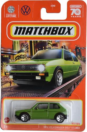 Matchbox 1976 Volkswagen Golf GTI MK1 Grün 1:64 Spielzeugauto Kinder