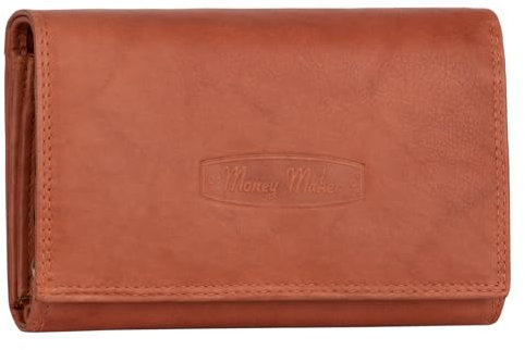 EAAKIE RFID Damen Geldbörse Portemonnaie Geldbeutel Damenbörse Leder 12 Karten (Rust)