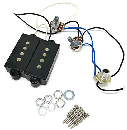 P Bass Humbucker Tonabnehmer Vorverdrahtetes Kabelbaum-Set für W/1T1V 1Jack 4-Saiten-Bass-Tonabnehmer Set für E-Bass B vorverdrahteter Kabelbaum P Pickups 4 Saiten vorverdrahteter Kabelbaum Kit P
