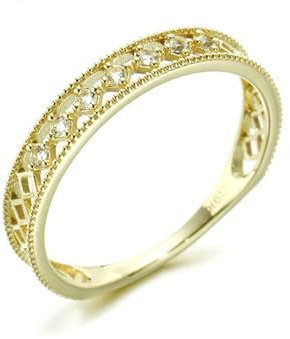 Stfery Gold Ring Echt Ringe für Frauen Rund Topas Ehering Damen Einzeln