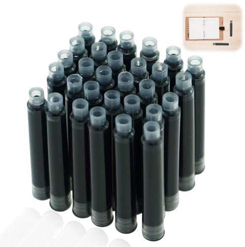 30pcs Pen Ink Cartridges,0.13 inches Bore Diameter Ink Refill Cartridges,The Best Cartridge for Your Pen, Refill Size Fits A Wide Range of Fountain Pens