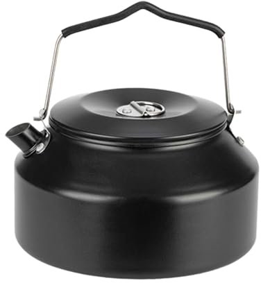 Generic Camping Water Kettle Water Boiler 1.6L Teakettle for Fishing Backpacking Camp, Black