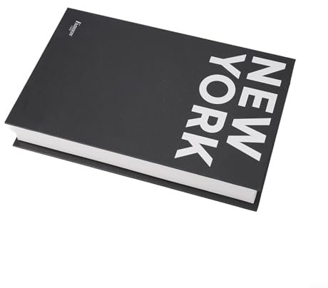 SMZhomeone Mode Gefälschte Bücher Dekor 26,7 x 17 x 4,2 cm graues Kartonpapier Luxus Dekorative Buch Designer Simulation Bücher Geschenke Falsche Buchbox Vintage Europäischen Stil(New York)