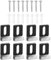 Lot de 8 supports de miroir muraux en U - Pinces en métal - Noir - Avec vis - Pinces de fixation durables pour salle de bain et chambre à coucher
