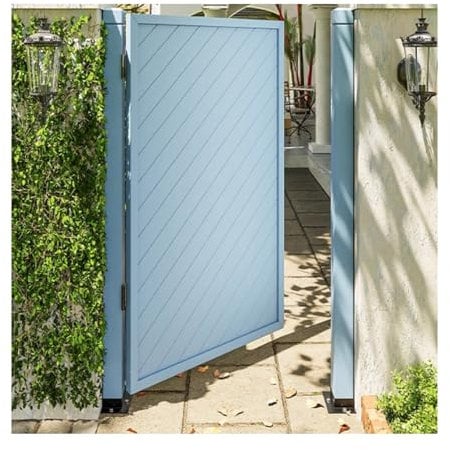 Puerta de jardín de madera independiente para patio exterior, azul, 60 x 80 cm