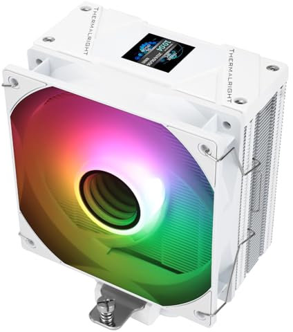 Thermalright Assassin Spirit 120 Vision ARGB White,with White Top Cover,CPU Air Cooler, PC Cooling, 240 * 240 Resolving Power IPS LCD Screen,Editable,with 1.54in for Intel lga1851/1700/115X,AM4/AM5
