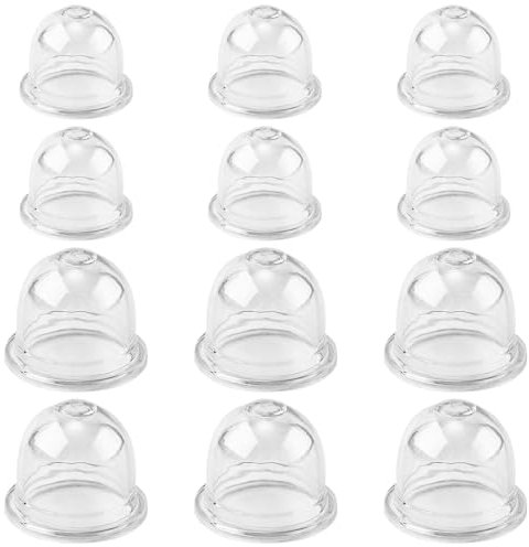 12pcs Primer Bulb Replacements Compatible with Walbro Zama , 2 Size Carburetor Priming Bulbs Parts Carburetor Primer Bulb Pump Accessories for Chainsaw Trimmer Blower Weedeater Fuel (Transparent)