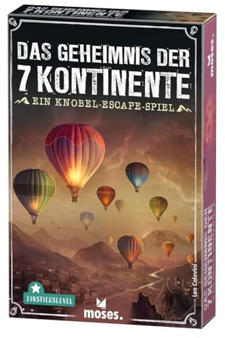 moses. Das Geheimnis der 7 Kontinente - Knobel-Escape-Spiel für Einsteiger mit spannender Rätsel-Story auf Postkarten, kooperatives Exit-Game für Spieleabende, Escape-Room-Spiel ab 12 Jahren